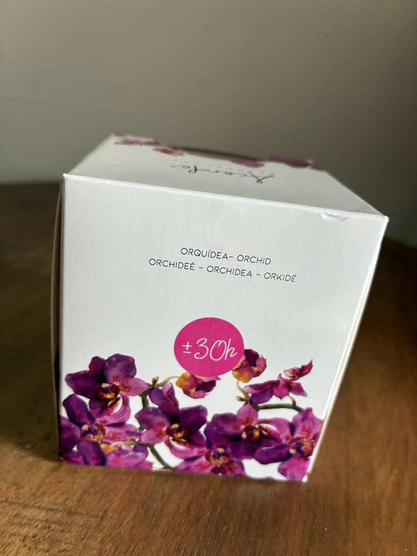 bougie verre 30 heures orchidée