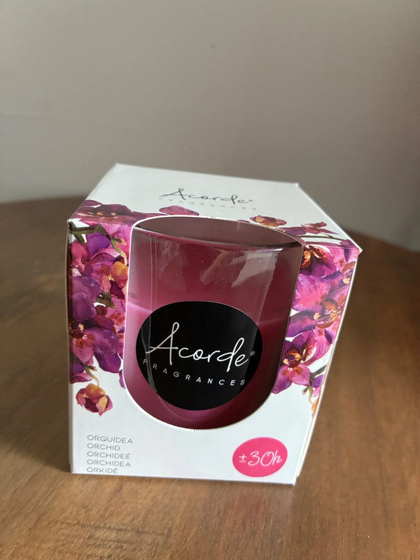 bougie verre 30 heures orchidée