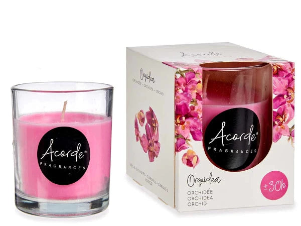 bougie verre 30 heures orchidée