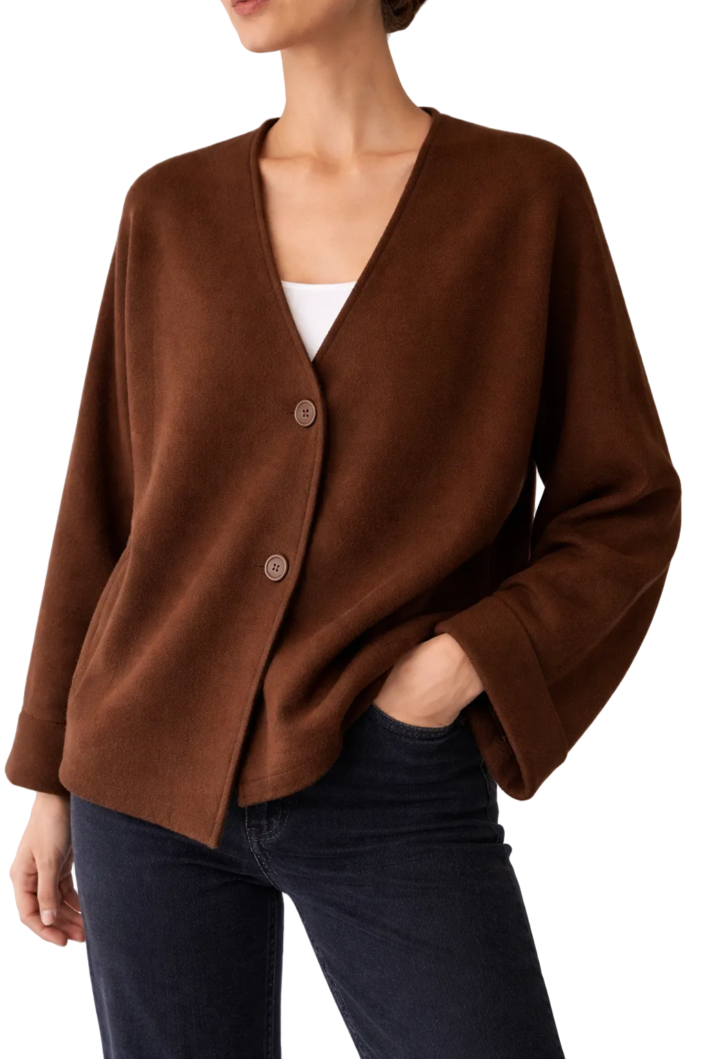 Gilet Marron Élégant – Coupe Oversize