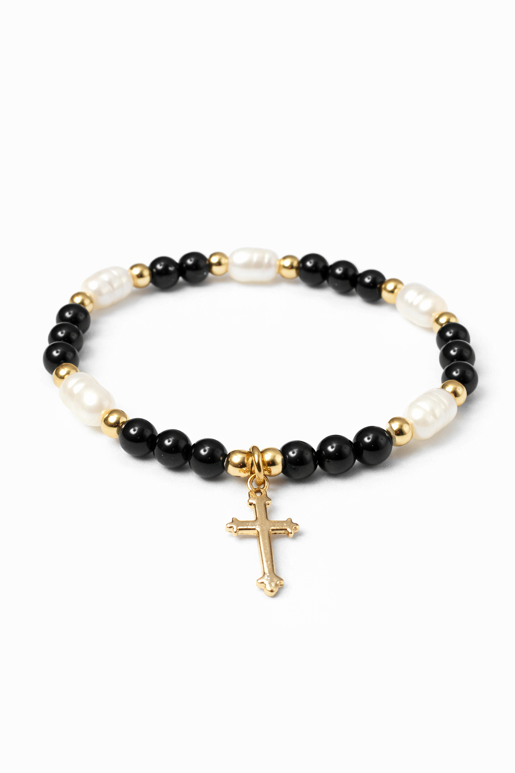 Bracelet Perles avec Croix