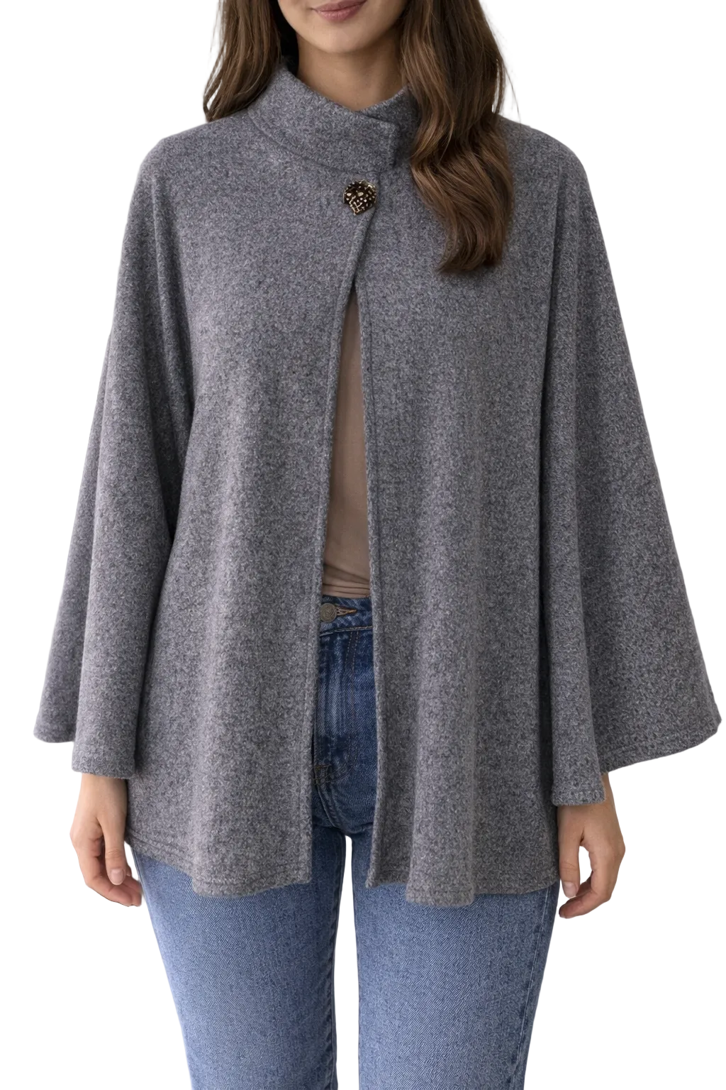 Cape / Gilet Élégant Gris