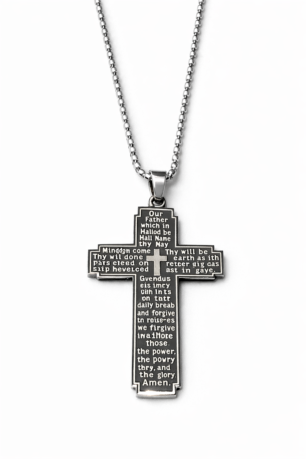 Collier Croix Gravée