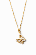 Collier Papillon Doré avec Strass